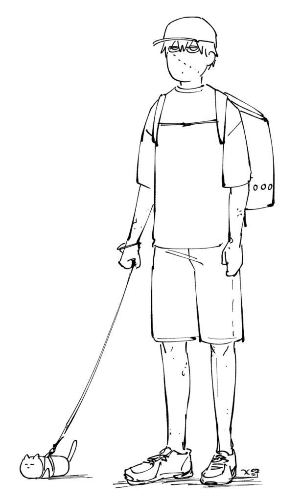 トサを散歩させるコナー